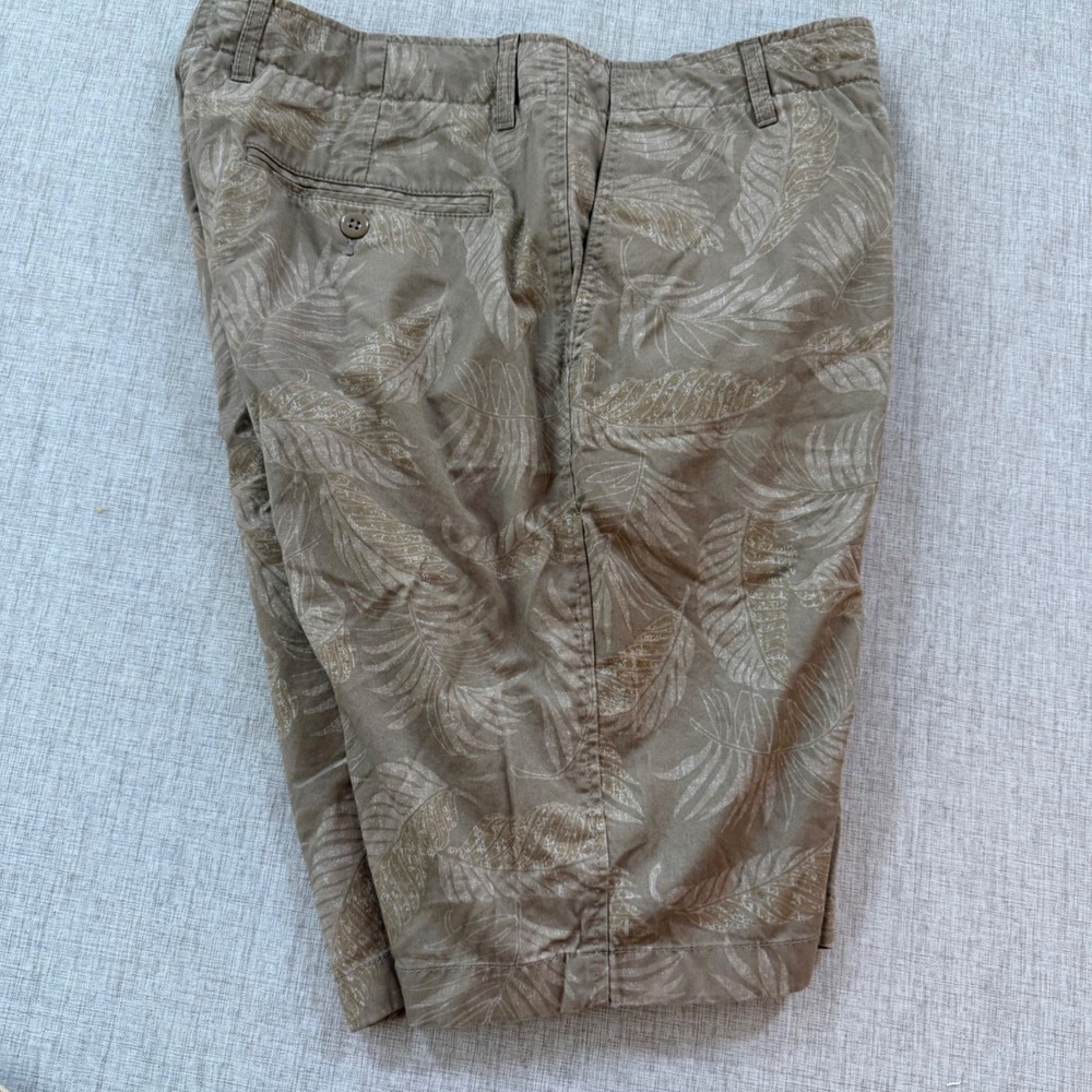 Reyn Spooner x Uniqlo Shorts Mens Medium Tropical Leaf Chino Khaki Tan - Picture 7 of 8